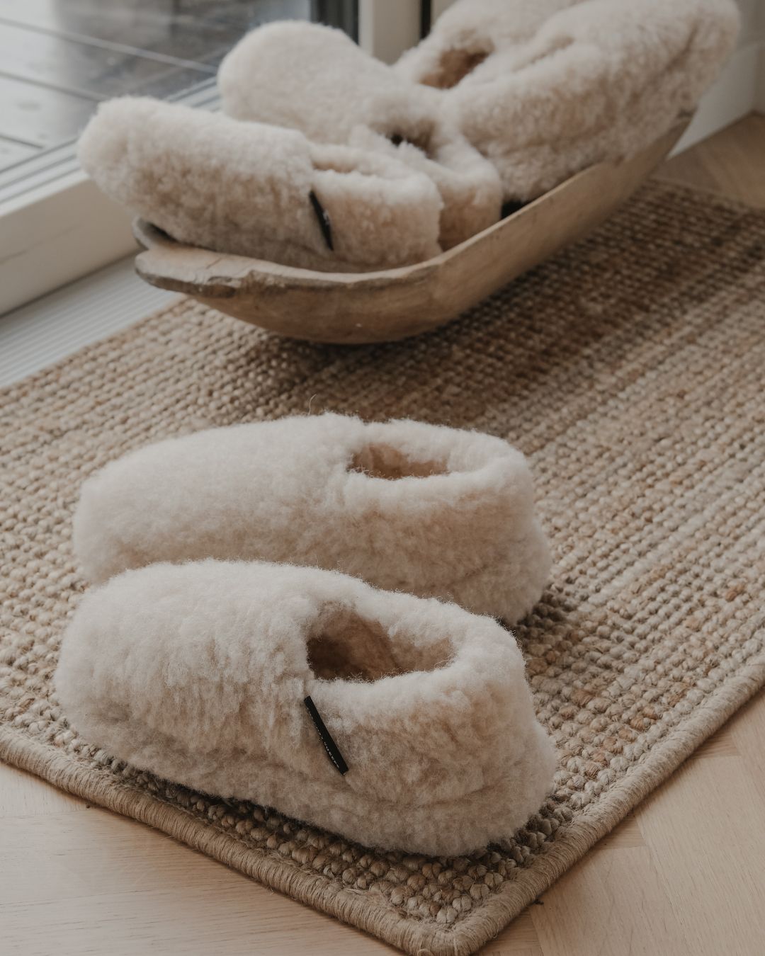 Ulltøfler i merinoull – Beige