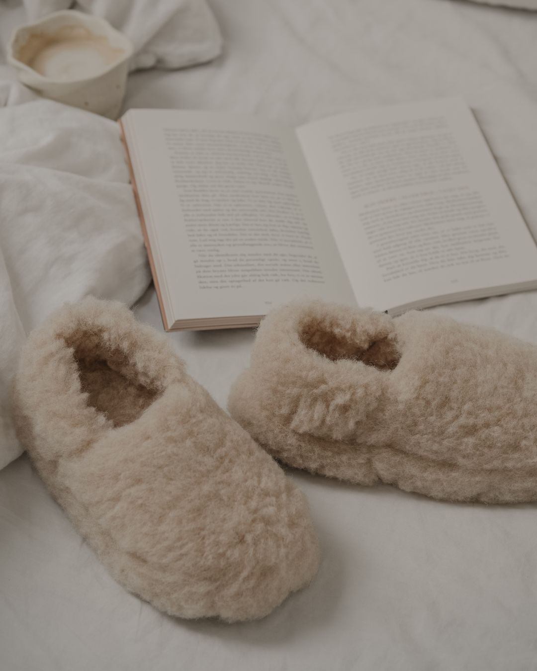 Ulltøfler i merinoull – Beige