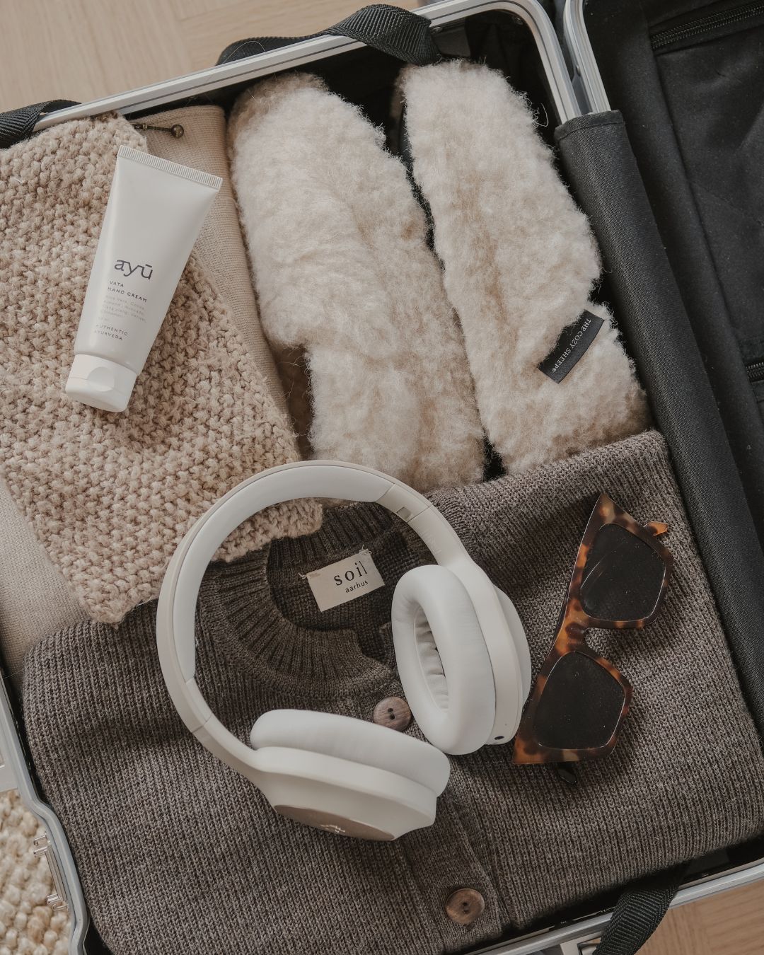 Ulltøfler i merinoull – Beige