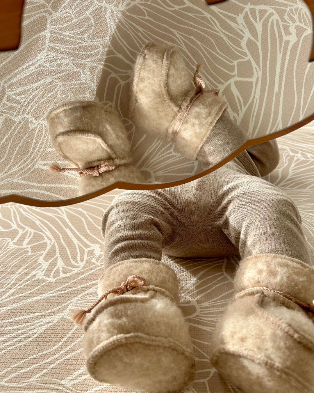 Babytøfler – Beige (3–6 måneder)