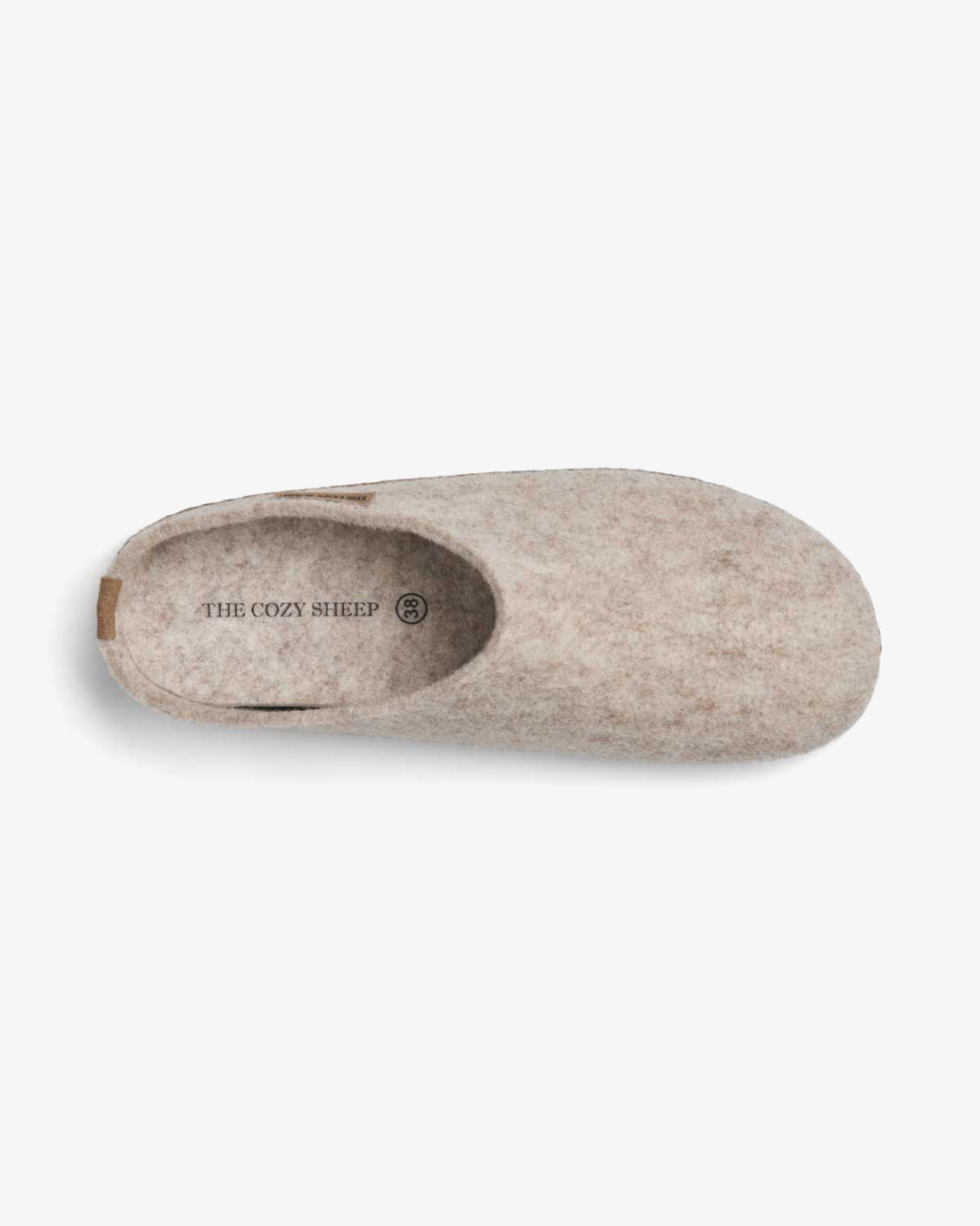 Tøffel med gummisåle – Beige
