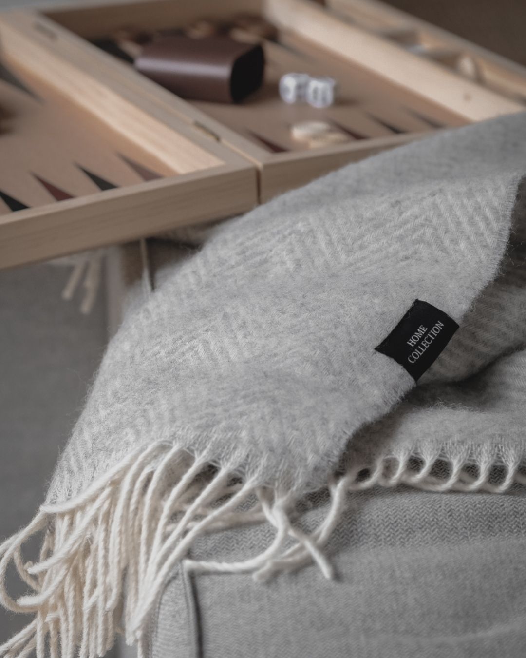 Ullpledd 140 x 200 cm - Lysegrå