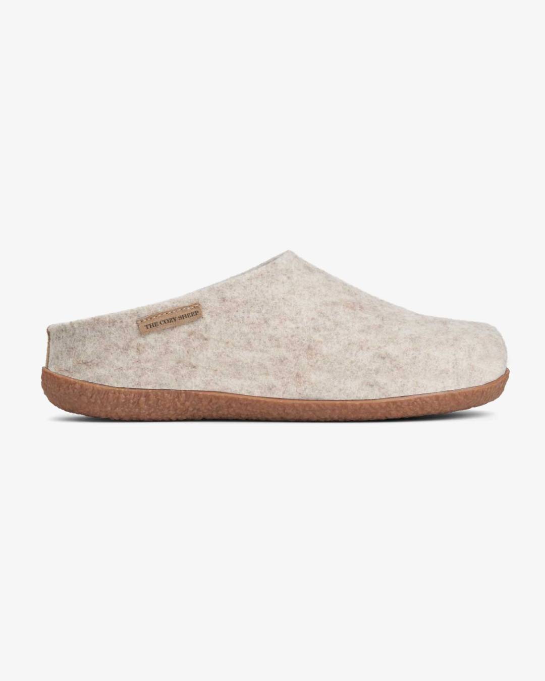 Tøffel med gummisåle – Beige