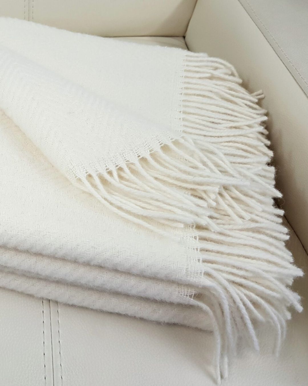 Uldplaid 140 x 200 cm - Creme - The Cozy Sheep