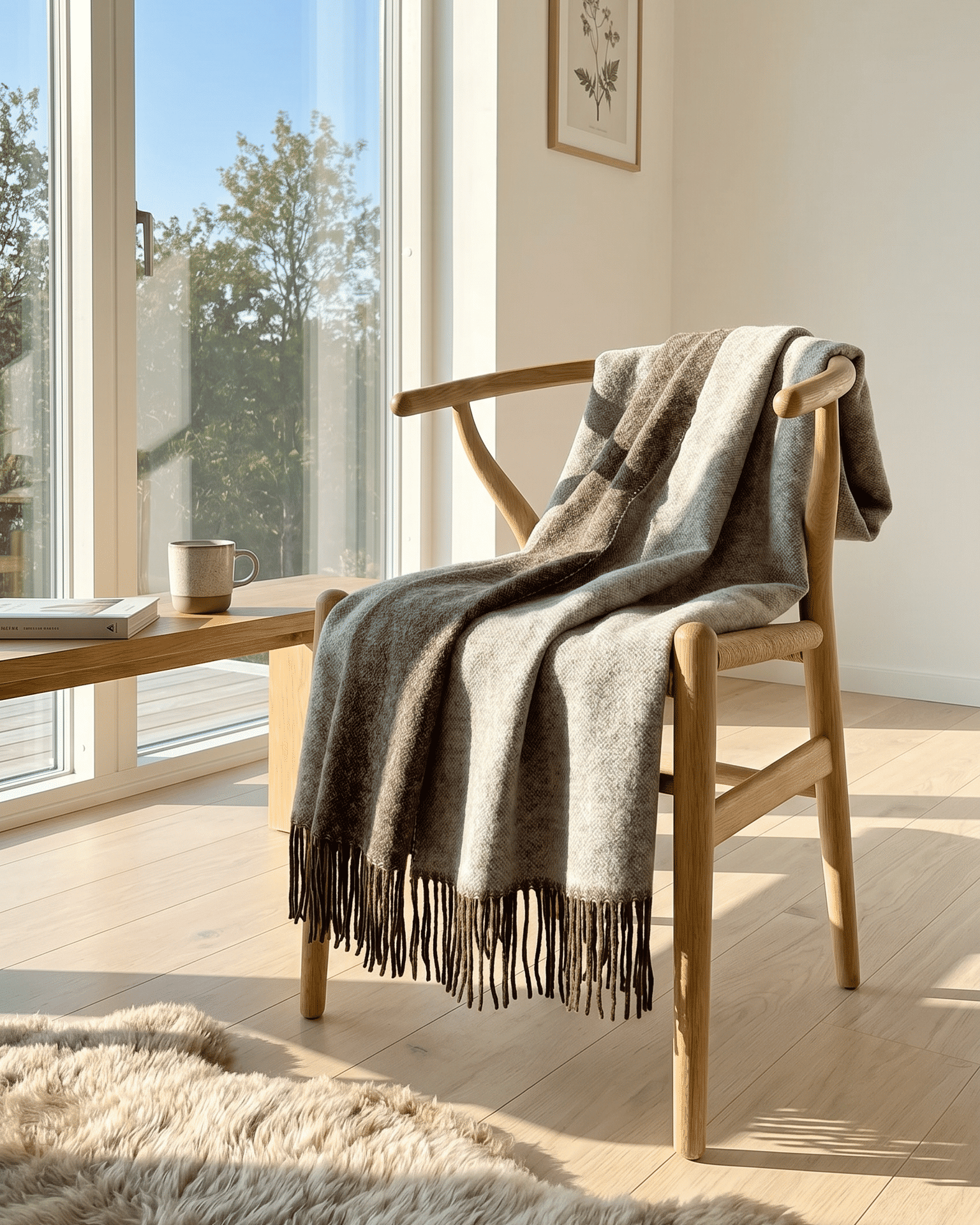 Ullpledd 140 x 200 cm – Brun/Krem