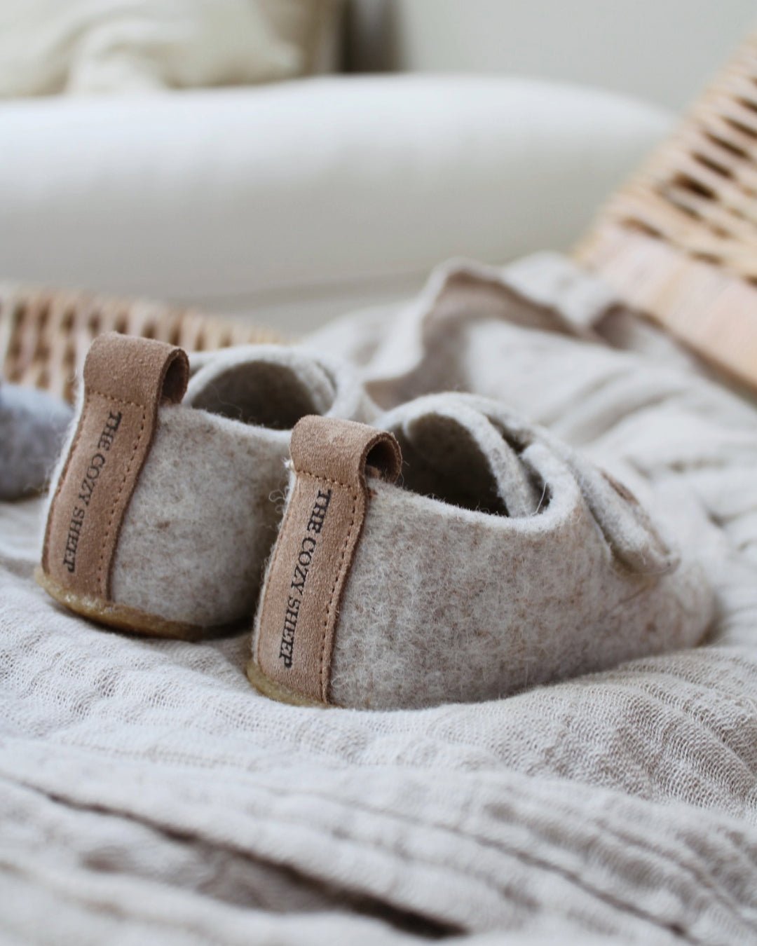 Hjemmesko uldfilt - Børn (Beige) - The Cozy Sheep
